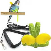 Adjustable Bird Harness with 80 Inch Leash, Bird Harness Leash Pet Flying Lead Adjustable Parrot Belt Anti-Bite Training Rope Outdoor Training Toy with Cute Wing Suitable for Parrot Bird Pet