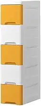 Gap Storage Cabinet Drawer 20cm Wide Bathroom Kitchen Shelf Bedside Table 5 Layers Yellow White 20 * 38 * 83cm