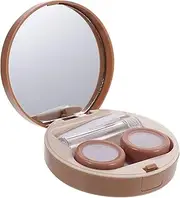 [ARTSEWPLY] 1Set Compact Portable Case Durable Box with Mirror Lightweight Travel Cosmetic Carrying Box for Outdoor Use Milk Tea Color for Bags Suitcases