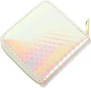 [Minkissy] Portable Wallet Pouch Stylish PU Coin Purse with Zipper Design for Id Credit Cards Compact Organizer for Home Office and Outdoor Use