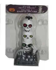 1 Solar Powered Moving Dancing Halloween Skeleton Totem Pole SKULLS (Bug Eyed)