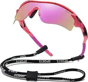 [Bevi] Polarized Sports Sunglasses for Men Women Baseball Running Cycling Golf Tr90 Durable and Ultralight Frame 2735C2