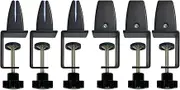 Jhanw Sneeze Guard Support Clips for 1/8" to 1" Thick Panel, Adjustable Desk Divider Clips, Aluminum Desk Partition Clamp, Acrylic Plexiglass Partition Clips Black, Desk Privacy Panel Clamps 6 Pack
