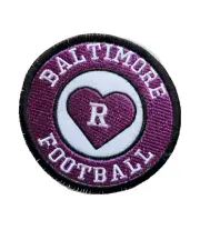 Baltimore football team circle purple black iron on patch 4 inches handmade