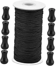 [UKCOCO] 1 Set Blind Accessories with Cord Knobs Replacement Lift Shade Roll Blind String for Roman Shades Easy DIY Installation Material Black Cord with Pull Ends