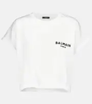 [Balmain] Balmain Logo cotton T-shirt UK 14 white