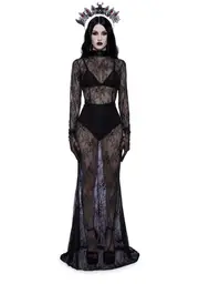 [Unholy] Majesty Masque Maxi Dress Set - Black