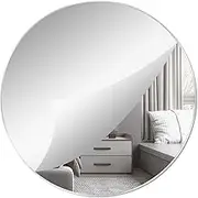 TSKDKIT Round Wall Mirror Self Adhesive Large Non Glass Mirror Large Acrylic Mirror Tiles Mirror Disc 30cm Circle Mirror Sticker Decorative Mirror for Bathroom, Bedroom, Door etc(1pcs)