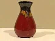 Studio Art Pottery Drip Glaze Vase Burgundy Brown