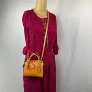 Coach Andrea Mini Croc Embossed orange Smooth Leather Carryall CR209