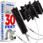Holikme 30 Feet Dryer Vent Cleaner Kit, Flexible Lint Brush with Drill Black