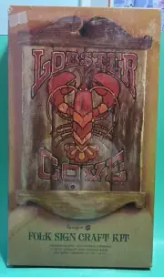 Vintage Springbok Folk Wood Sign Craft Kit Lobster Cove Pine Wall Art - NEW