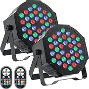 LED Par Light, Stage Lights Party Light Strip 36pcs LED RGB DMX512 Control, Disco Light Spotlight for Stage DJ Party Show Bar Halloween Christmas (2 Packs)