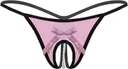 [GRRKDFQ] Women Lingerie Underwear Sheer Mesh Open Crotch Briefs Pantiest-Back Underpants