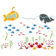 Submarine, Whale & Fish Wall Stickers - AW5092