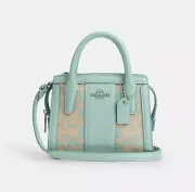 COACH Andrea Mini Carryall In Signature Jacquard CT756 In Faded Blue NWT