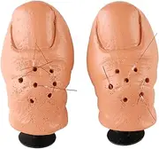 [Clydewy] Funny Big Toes Shoe Charm for Cro 2pcs Cute Hilarious Realistic 3D Stereoscopic Toes Charms with Hairy Novelty Clog Accessories for Adults and Kids Birthday Party Gifts Decoration, Plastic