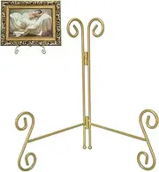 UoYeet Plate Stand - 10 Inch Gold Collapsible Iron Plate Holder, Folding Display Easel for Photo, Pictures, Decorative Artwork (10-Inch, 1-Pack)