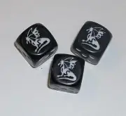 Dice Control Knobs Dragon Black 3pak Brian Setzer Gretsch Guitar diceknobs
