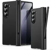 Case Cover for Galaxy Z Fold 6 Case,Ueiieeh Cover with Built-in Screen Protector with S Pen Holder 360 Full Body Protective Cover for Samsung Galaxy Z Fold 6 5G Case 2024 (Black)