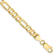 7 Inch 10K 6mm Concave Open Figaro Chain
