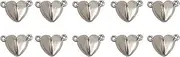[BWESOO] 10Pcs Friendship Heart Magnet Charm Necklaces,Metal Love Magnetic Buckle Pendant Heart Shape Necklace Clasp Closures Bracelet Extender Jewelry Clasps