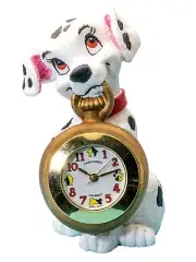 FANTASSMA: 101 DALMATION DOG POLYSTONE 3 INCHE MINIATURE CLOCK