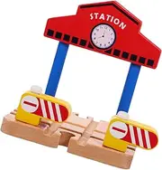 ERINGOGO Railway Station Platform Educational Wooden Train Accessory for Creative Play Compact Design for Imaginative Scene Building for Railway Layouts