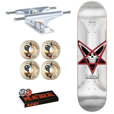 Blind Pentgram 7.75" Complete Skateboard - Indy Trucks - Bones Reds - Silver