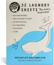 Eco Laundry Detergent Sheets, Lightly Scented, No Plastic, Great for Travel, ...