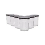 Argon Tableware Glass Jam Jars - 310ml - Pack of 6