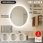 60cm 80cm Round Bathroom Vanity Touch LED Light Makeup Wall Hung Mirror Anti-fog