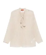 Missoni Batwing-Sleeved Lame Blouse IT40,IT44 light brown