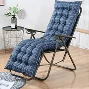 Sun Lounger Cushion Pad with Ties - Comfortable, Durable Patio Chair Pad for Outdoor, Garden, Poolside, Long Bench Cushions(Navy Blue,48 * 160cm)