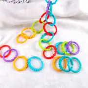 24 Pcs Finger Connecting Ring Baby Toys with Smooth Surface Pacifying Plaything