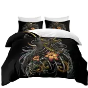 Dark Art Lilies and Howling Wolf Quilt Cover