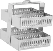 MAGICLULU Dyeing Rack Scientific Products Microbiology Slide Racks Microscope Slides Staining Rack for Laboratory Reusable Laboratory Microscope Slides Rack Silver Stainless Steel