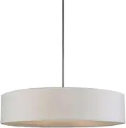Lexi Lighting Mara Drum Pendant Light, E27 3-Light, Dia 50cm White Fabric Shade, Contemporary Pendant Light Fixtures for Dining Room, Living Room, Foyer, Bedroom, Kitchen Island, Indoor