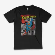 Superman DC Superhero Comic Cartoon Man Of Steel T-Shirt Unisex Tee Black