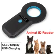 AU OLED Animal ID Reader Handheld Pet Dog Cat Microchip Scanner USB Rechargeable