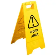 Cleanlink 62cm Two-Sided Safety Floor Sign Work Area Signage Caution Yellow