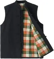 [MRYBD] Winter Warm Vest Pure Cotton Tang Suit Men Hanfu Chinese Clothes, Cotton Martial Arts Kung Fu Uniform