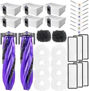 [PhoebCynthi] Replacement Accessories Compatible with Narwal Freo Z Ultra Robot Vacuum Cleaner, 2 Main Brush, 6 Hepa Filter, 6 Dust Bags, 8 Mop Pads, 8 Side Brushes,2 Baseboard Rag