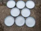 Corelle Veranda Triangle Pattern Rim Dinner Plates 10 1/4" Set Of 8 USA
