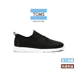 TOMS皮革編織休閒鞋(黑色)-10008105