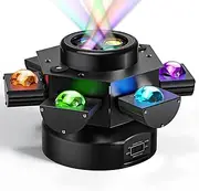 Moving Head DJ Lights, 180W RGBW LED Stage Light with 6 Arms Beam, DMX512 Party Lights 14CH Disco Rotation DJ Lights for Wedding Live House KTV Bar & Club