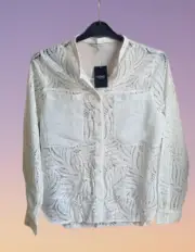 Next Crotchet Blouse Cream Size UK 12 SALEb QQ 17