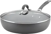 [Circulon] Radiance Deep Hard Anodized Nonstick Frying Pan/Skillet with Lid - 12 Inch, Gray