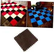 Kisangel Interlocking Eva Mat for Durable Floor Carpet Non Slip Splicing Design for Playroom and Bedroom Easy to Clean Cozy Crawling Surface Coffee