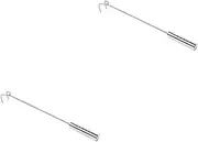2pcs Stainless Steel Meat Hook Hooks Food Turner Grilling Meat Hook Reusable Food Hook Barbecue Meat Hook Handle Meat Hook Meat Flipper for Home BBQ Food Hook Metal Turner Hook